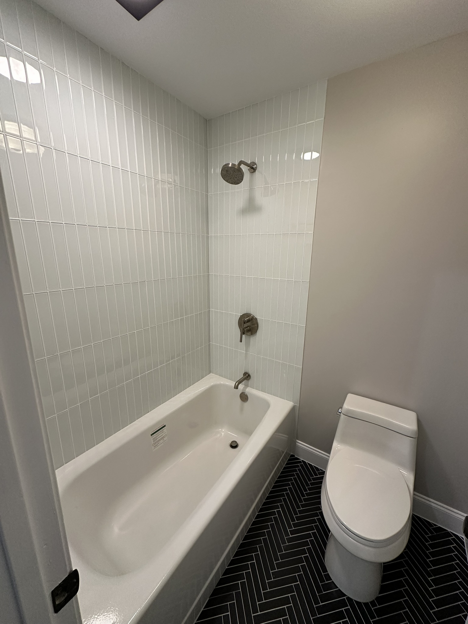 Freestanding clawfoot tub with LED mirror bathroom